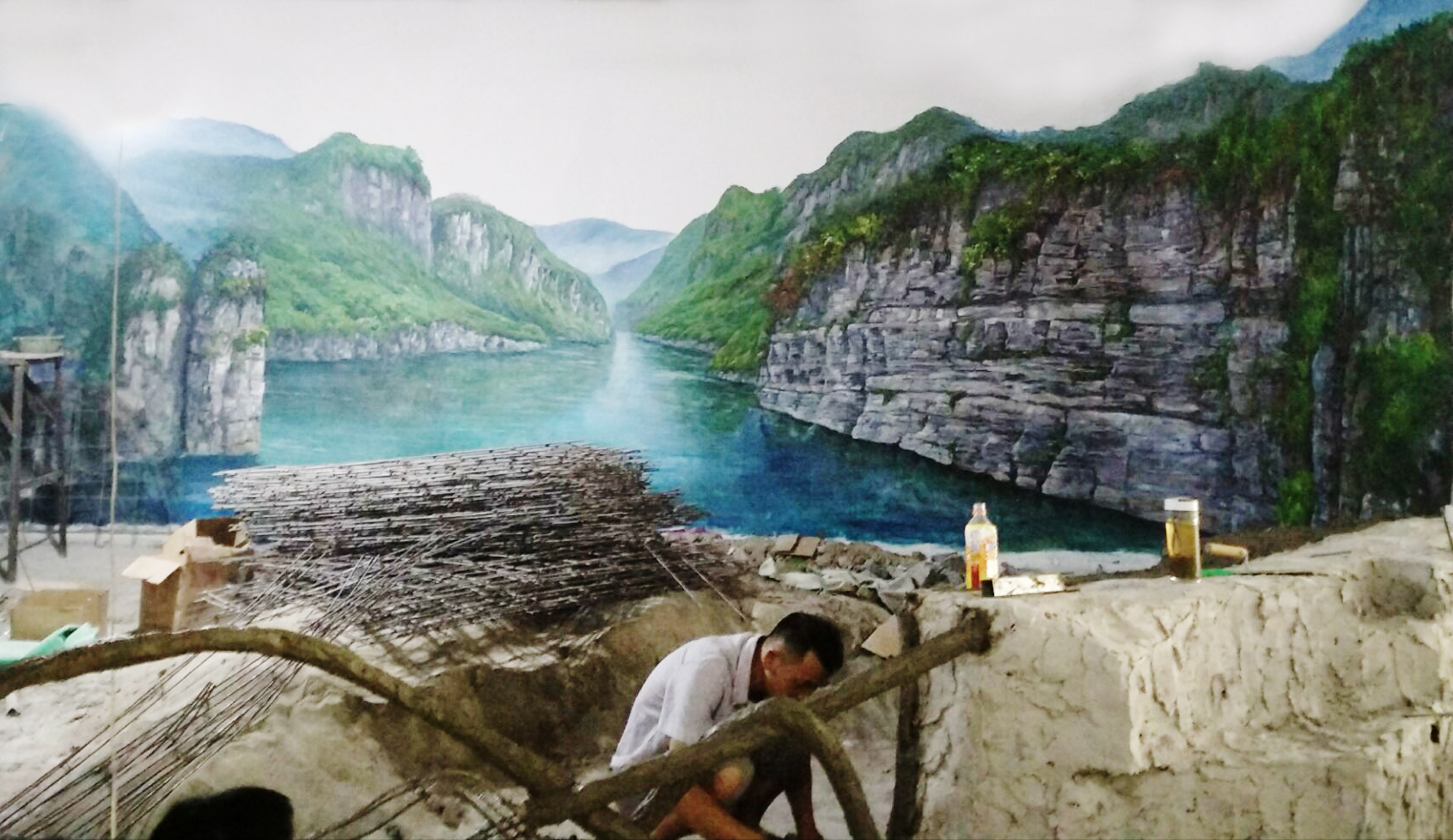 贵州乌江喀斯特国家地质公园场景彩绘
