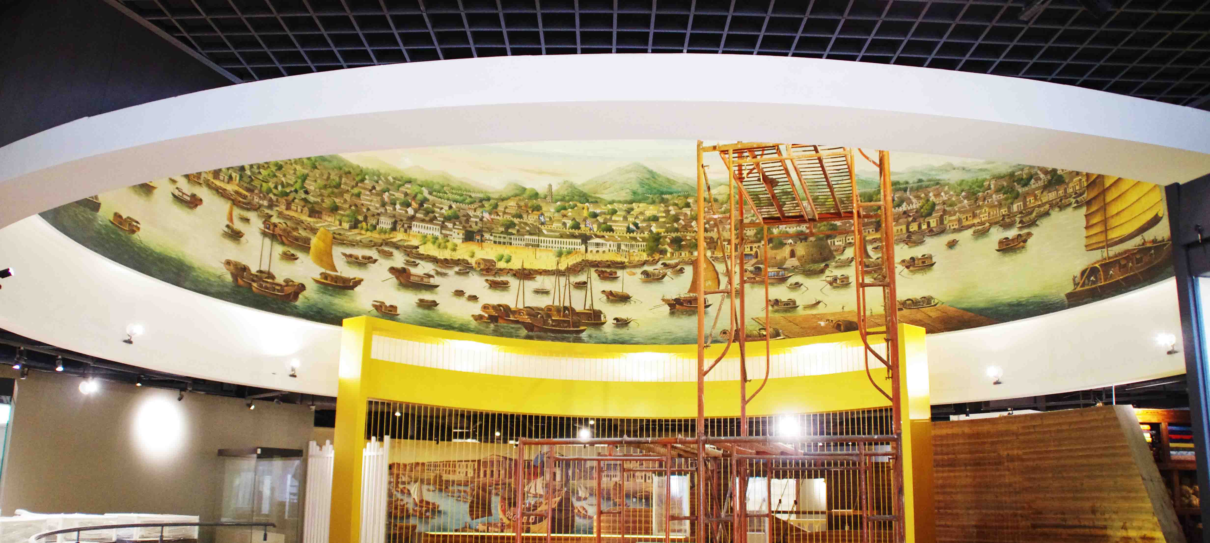 广州十三行博物馆大型艺术彩绘