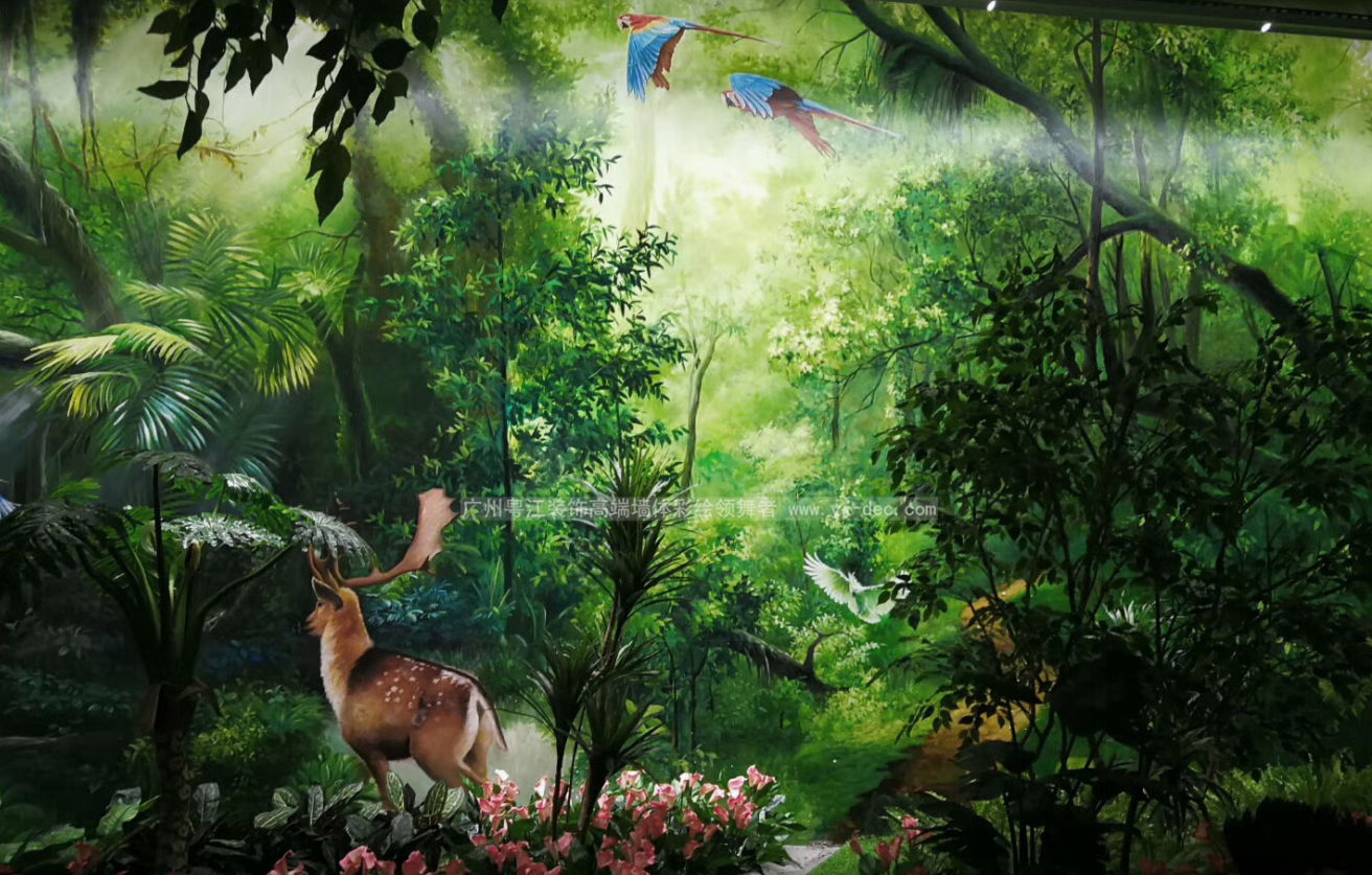 广东广州正佳热带雨林主题艺术彩绘