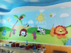 广州幼儿园老师们自己画墙绘是否可行